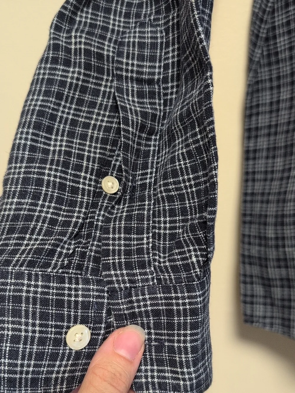 Vintage J.Crew Oarsman Irish Linen Shirt Blue Plaid Button Up Large